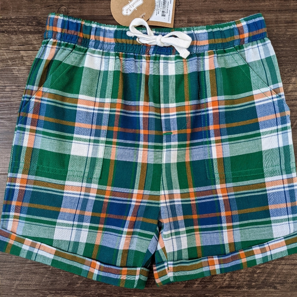 NWT Mud Pie Green Plaid Shorts